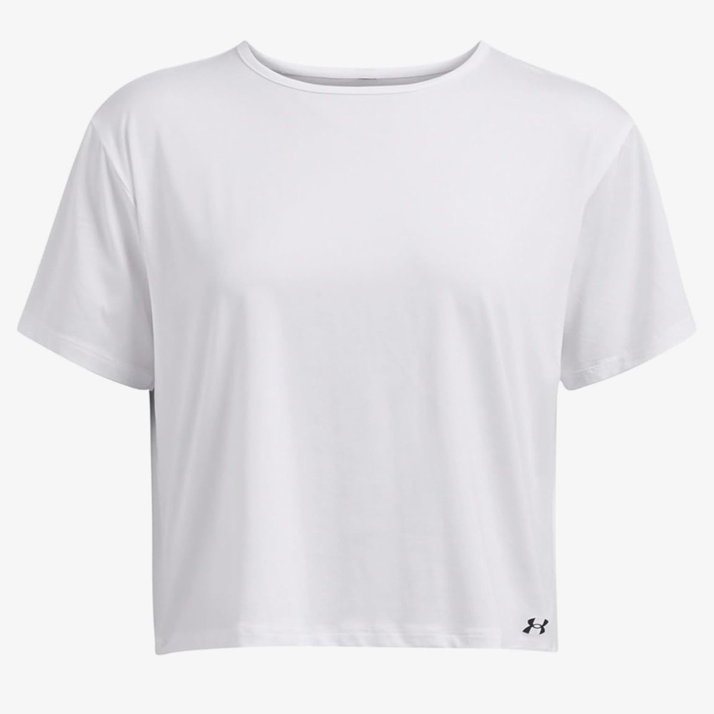 Under Armour Training Cropped Motion Top White Short Sleeve T-Shirt Size 1X - Picture 3 of 15